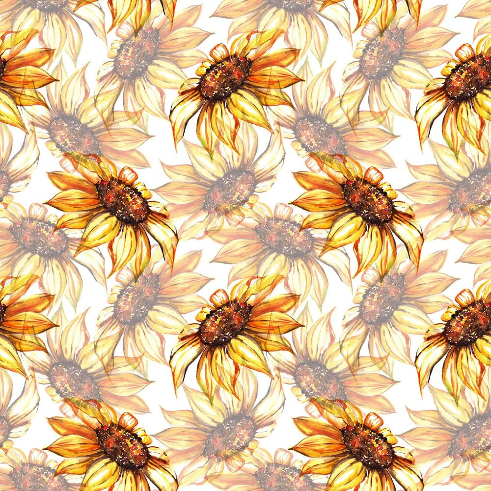 Watercolor Faded Sunflower Fabric