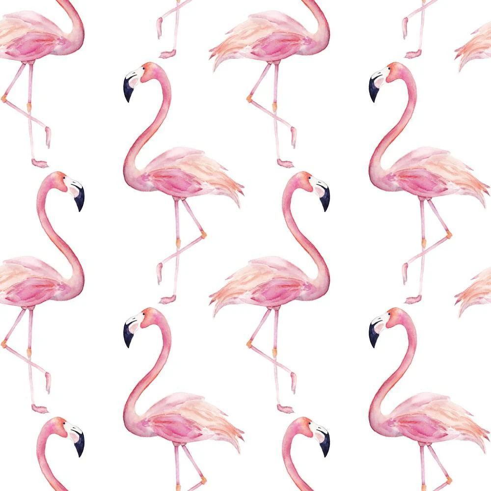 Watercolor Flamingos Fabric