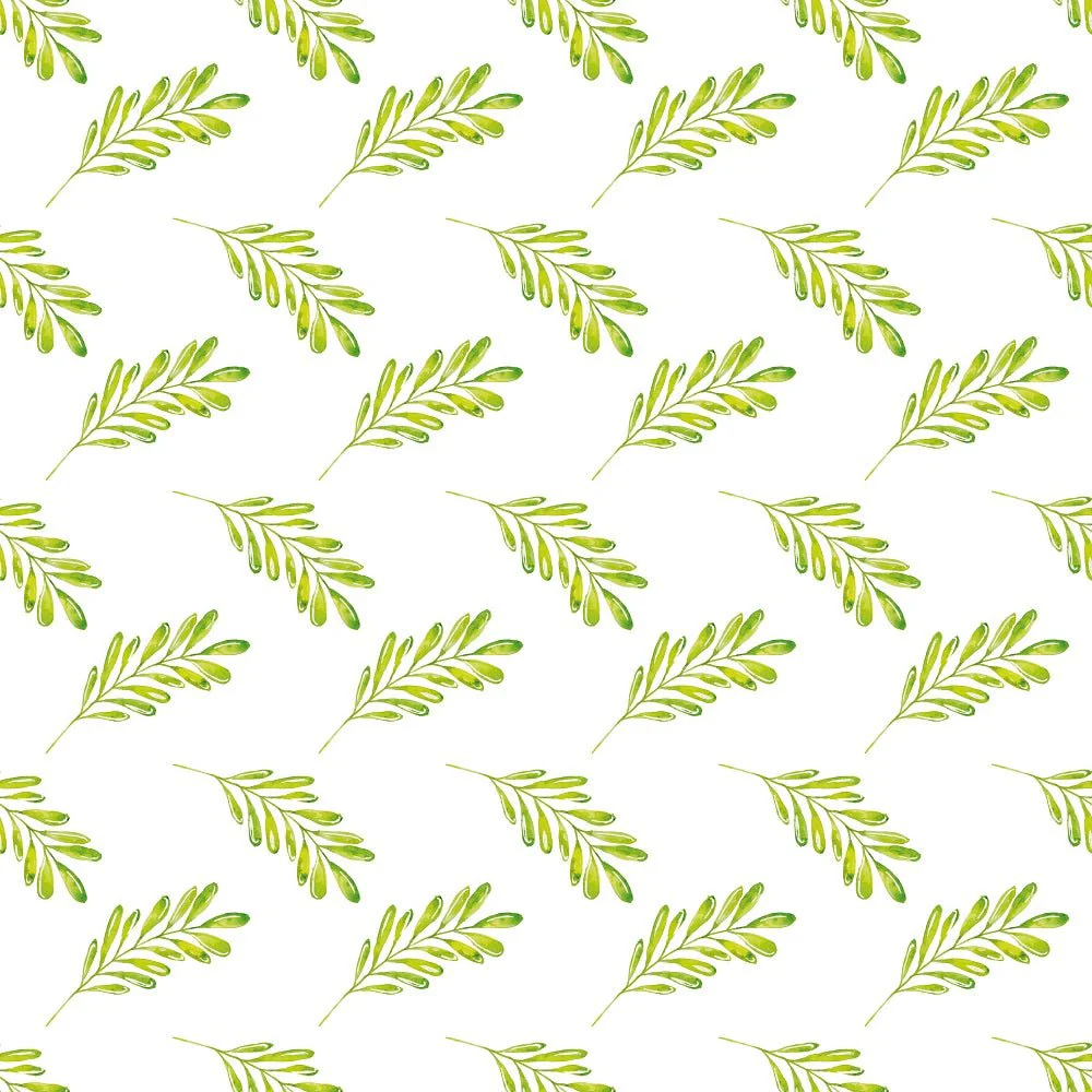 Watercolor Foliage Variation #1 Fabric - White