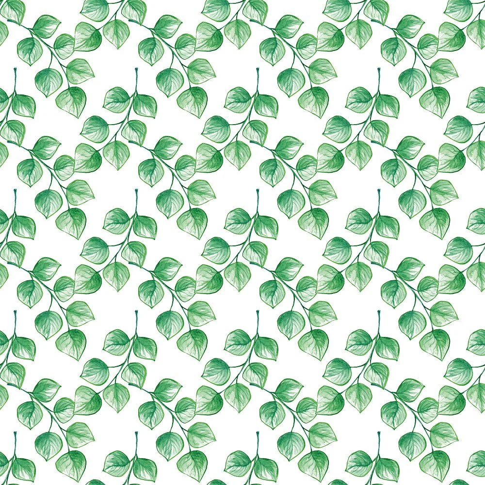 Watercolor Foliage Variation #4 Fabric - White