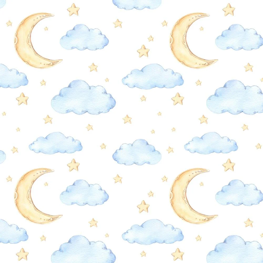 Watercolor Good Night Nursery Fabric