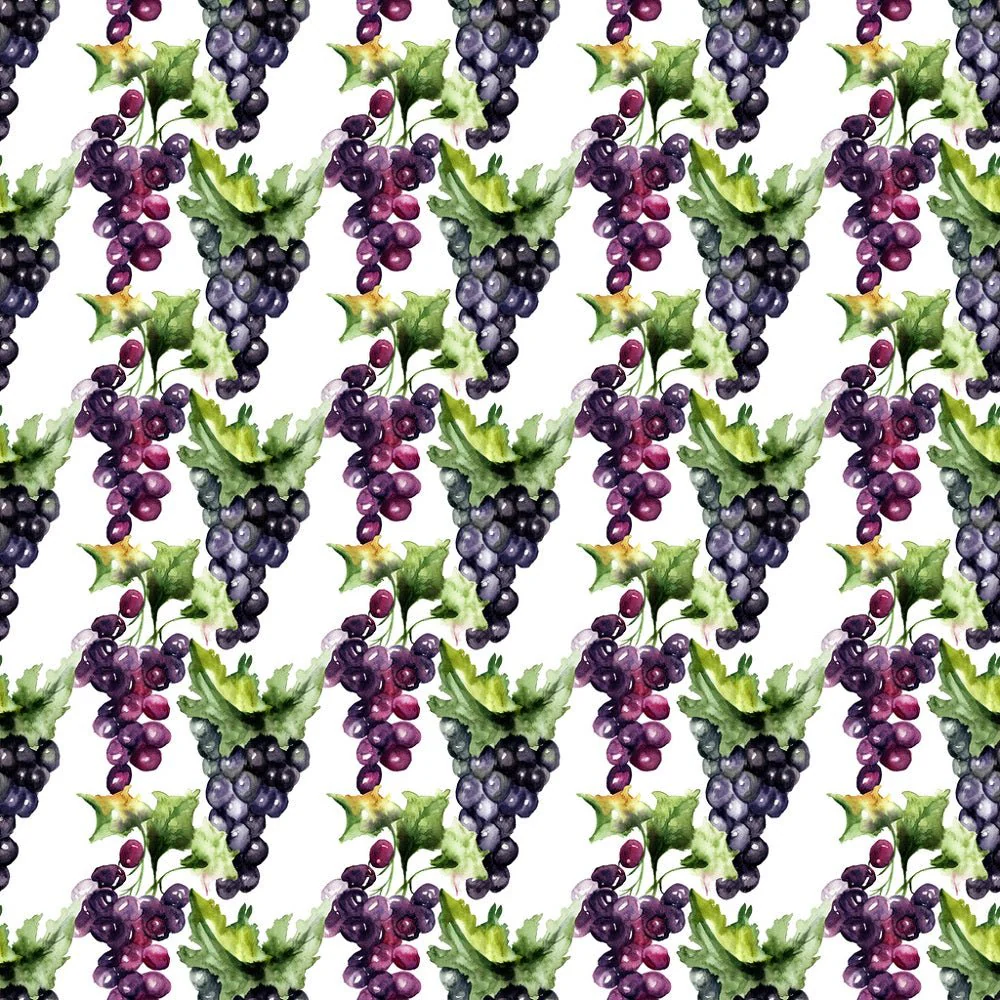 Watercolor Grape Vines Fabric