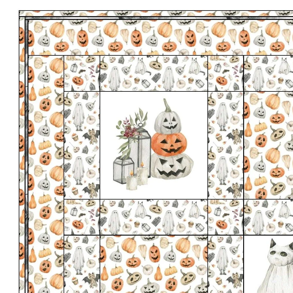 Watercolor Halloween Still Life Quilt Kit - 58 1/2" x 58 1/2" - Image 2