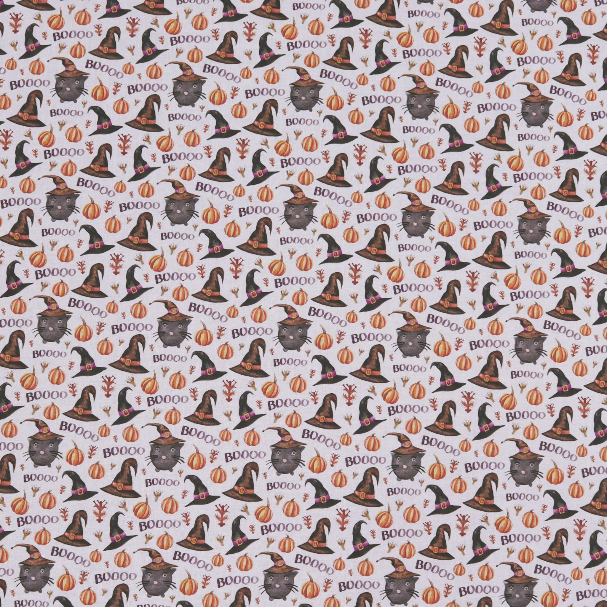 Watercolor Just Say Boo Fabric - White - Image 3