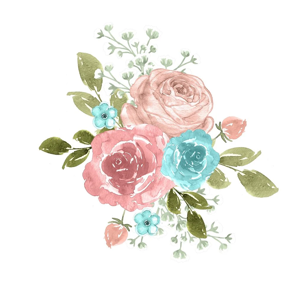 Watercolor Lavish Bouquet Fabric Panel - Variation 2