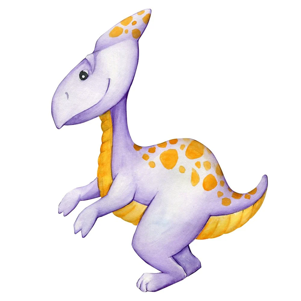 Watercolor Parasaurolophus Fabric Panel