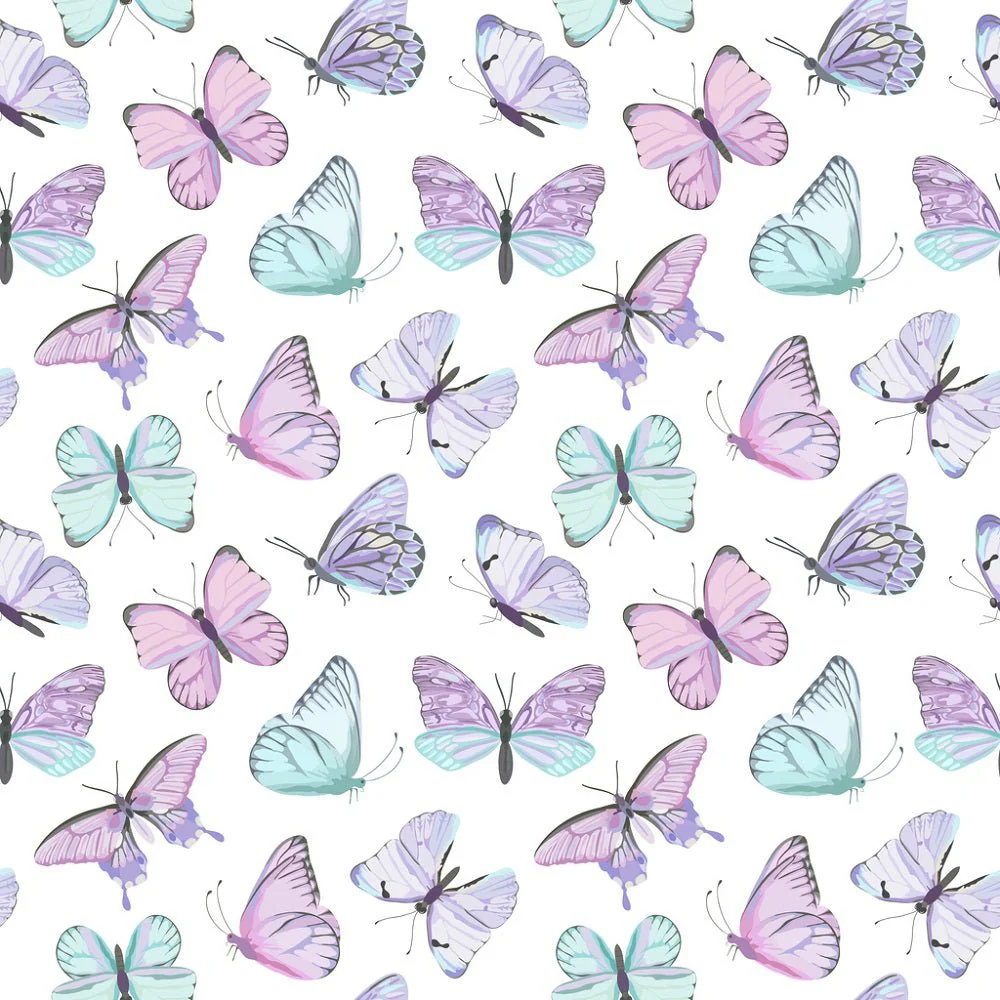 Watercolor Pastel Butterflies Fabric