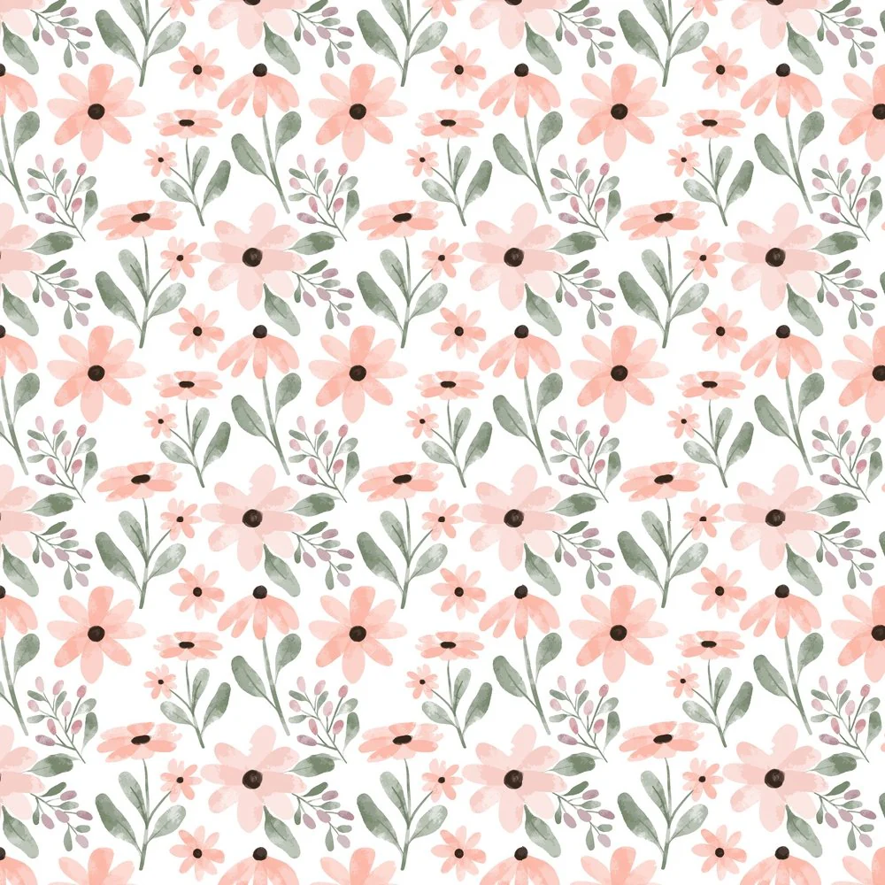 Watercolor Peach Petal Fabric - Pink