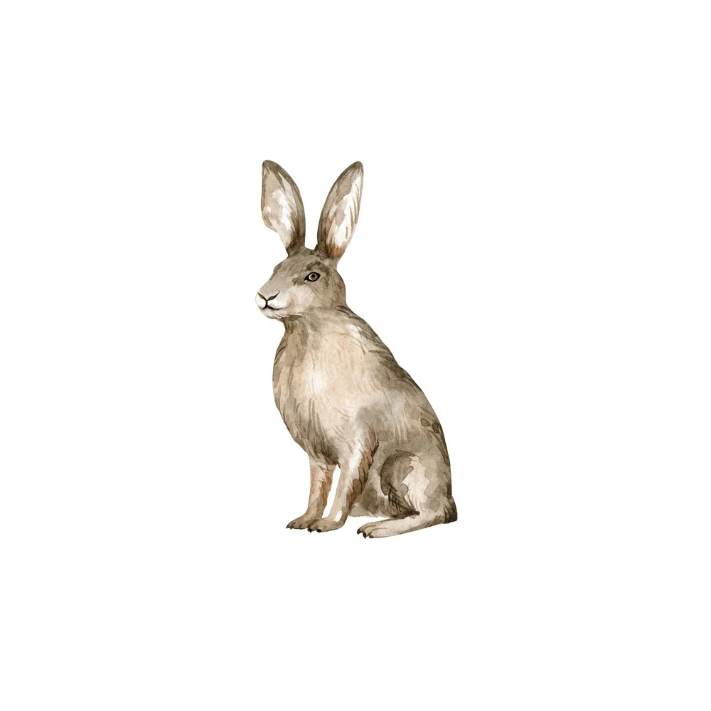 Watercolor Rabbit Fabric Panel