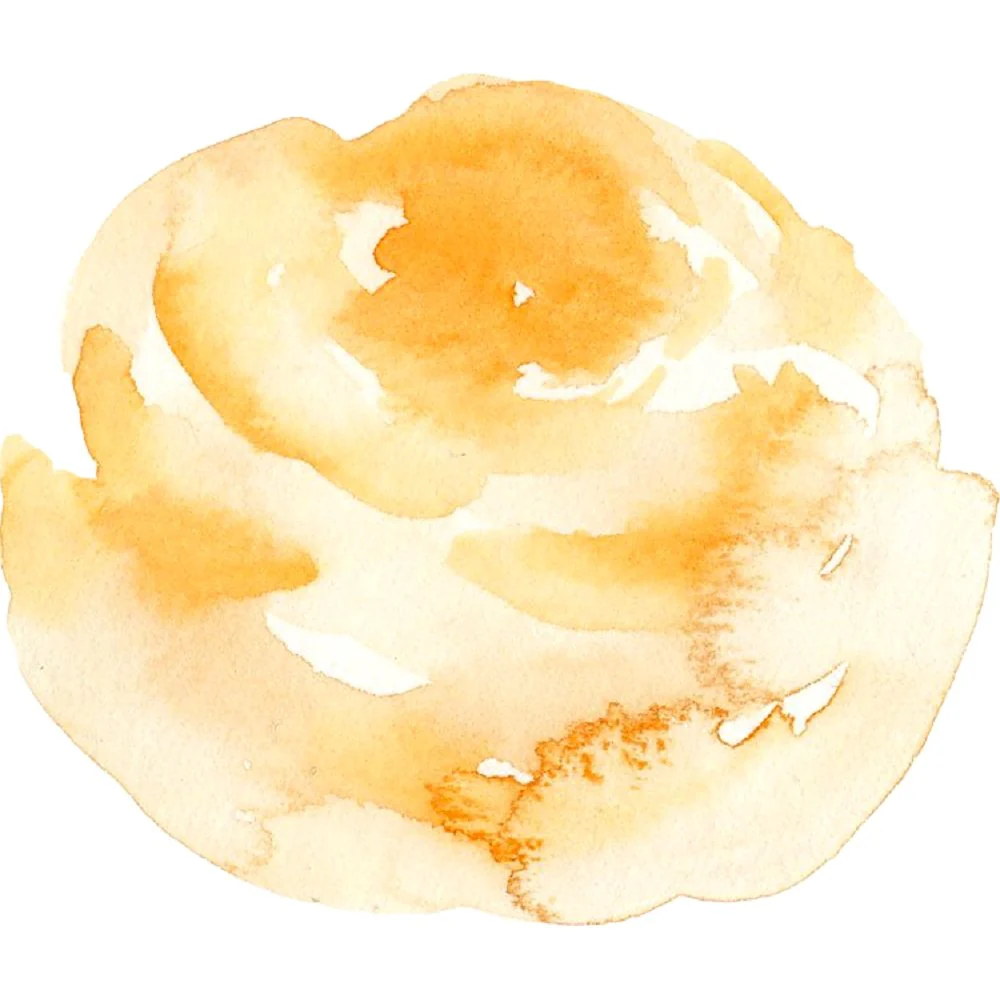 Watercolor Rose Fabric Panel - Yellow