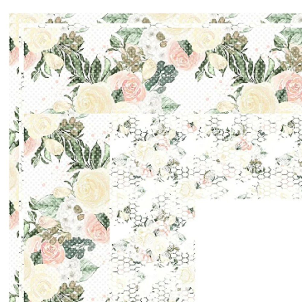 Watercolor Roses Arrangement Wall Hanging 42" x 42" - Image 3