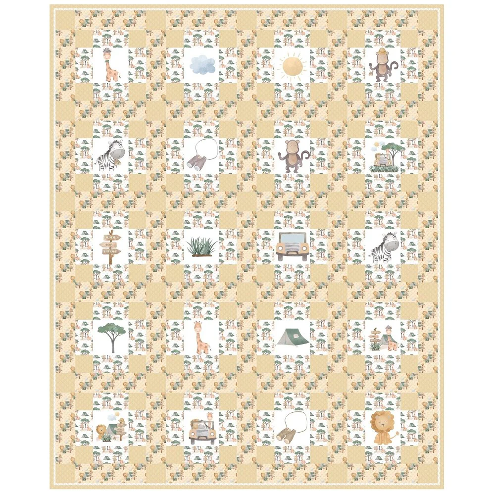 Watercolor Safari Adventure Quilt Kit - 50" x 61 1/2"