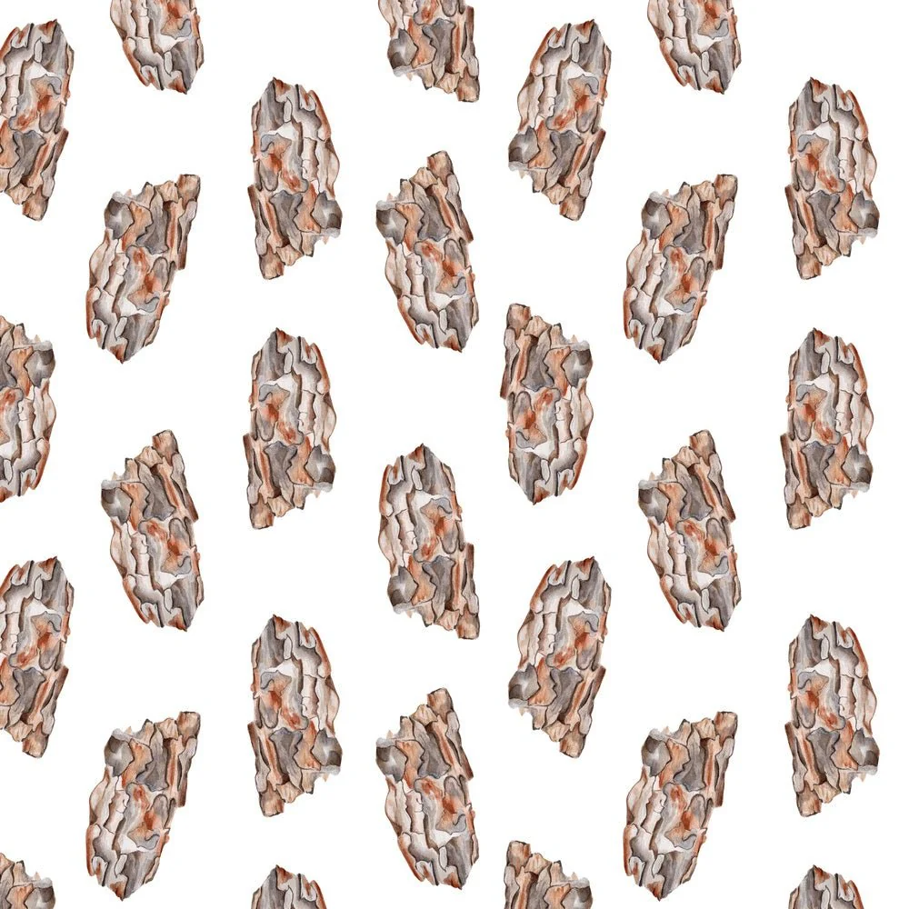 Watercolor Scattered Pine Bark Fabric