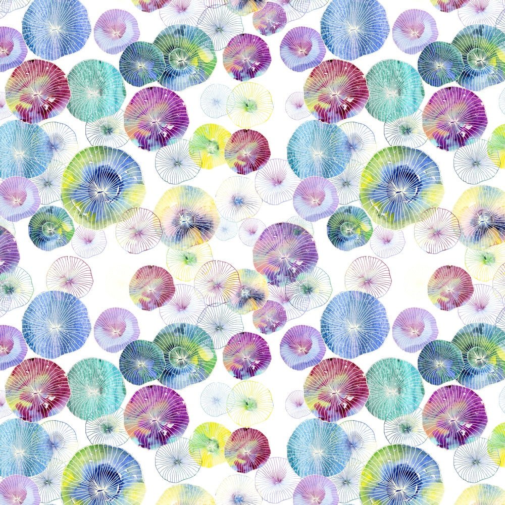Watercolor Sea Jellyfish Fabric
