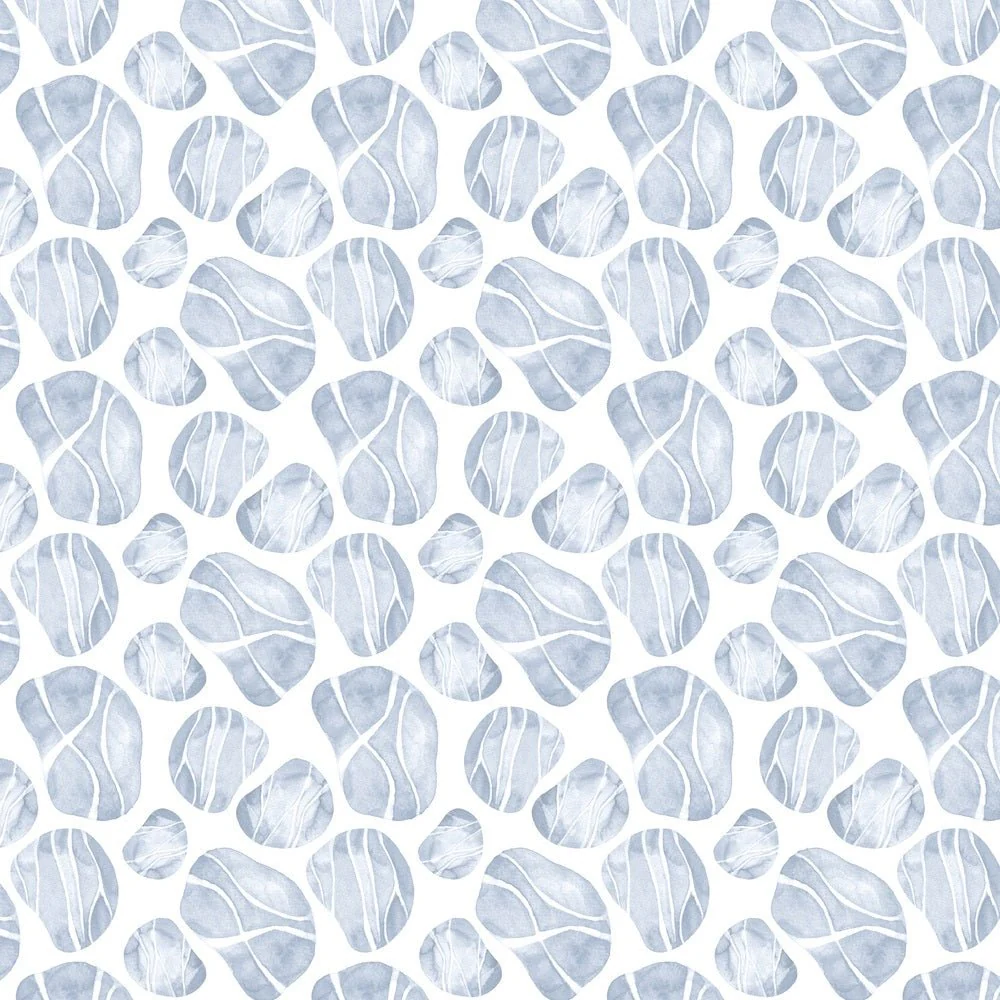 Watercolor Sea Pebbles #2 Fabric