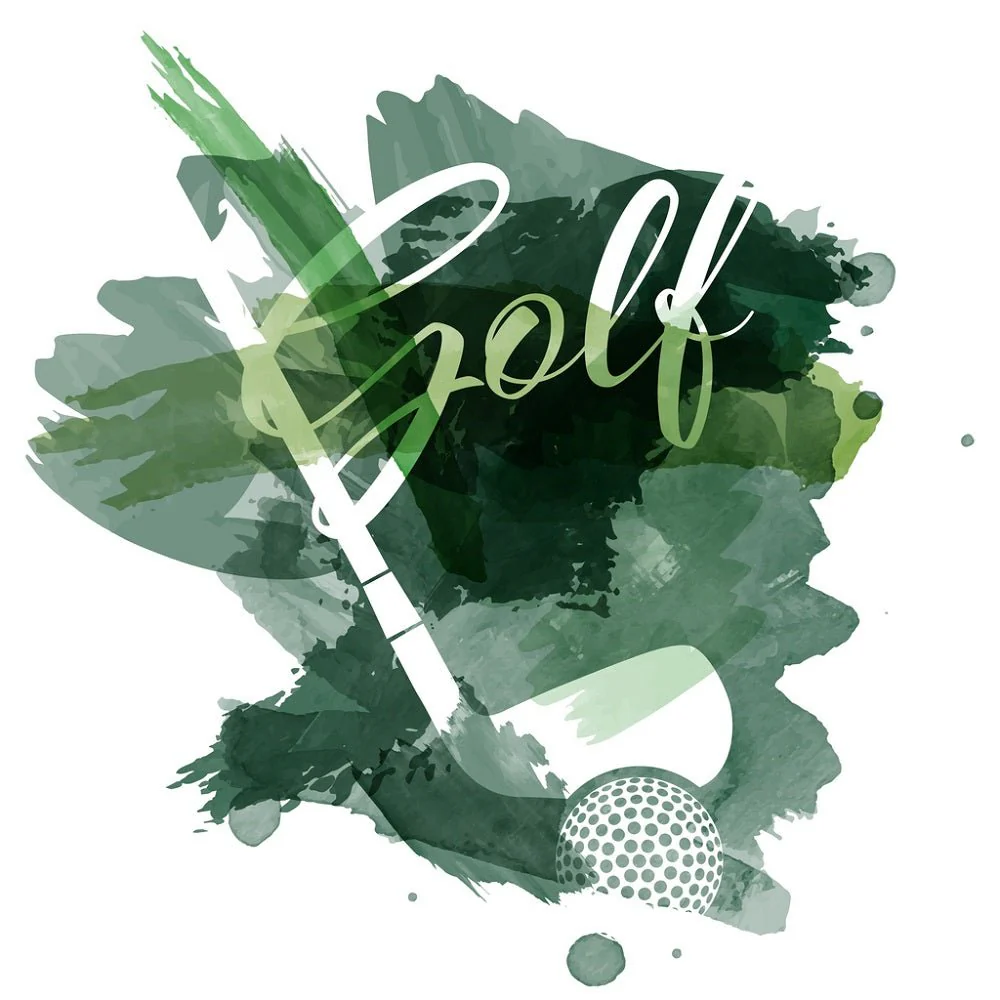 Watercolor Splash Golf Fabric Panel