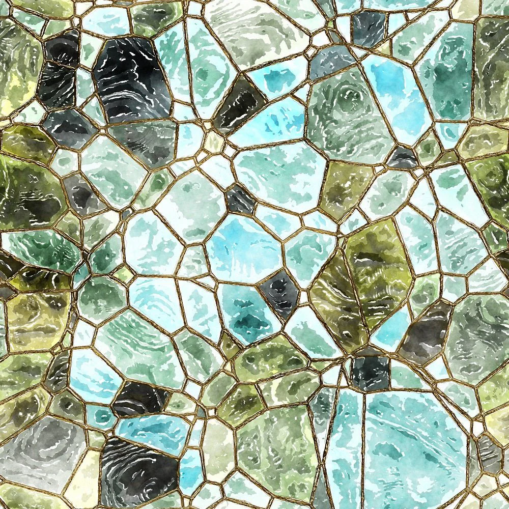Watercolor Stained Glass #5 Fabric