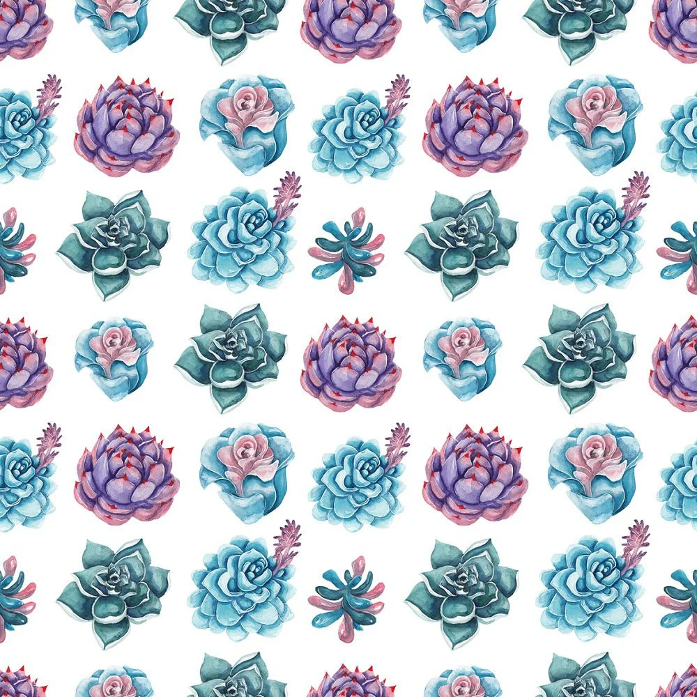 Watercolor Succulents Fabric