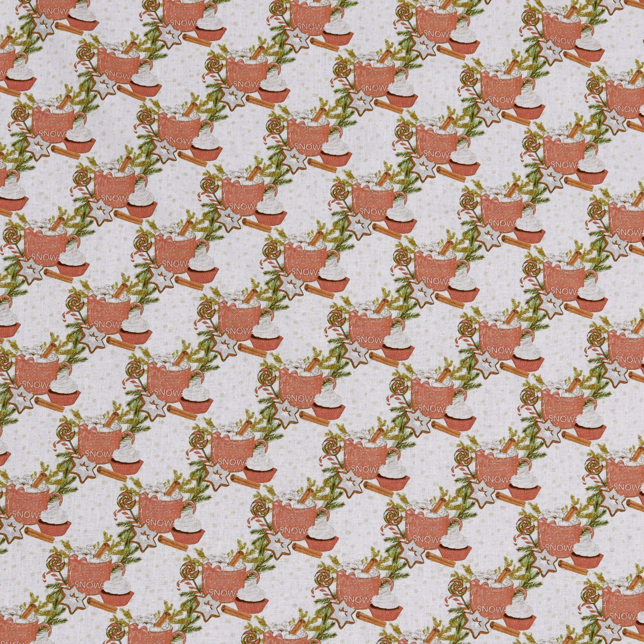 Watercolor Sweet Christmas Pattern #10 Fabric - Image 3