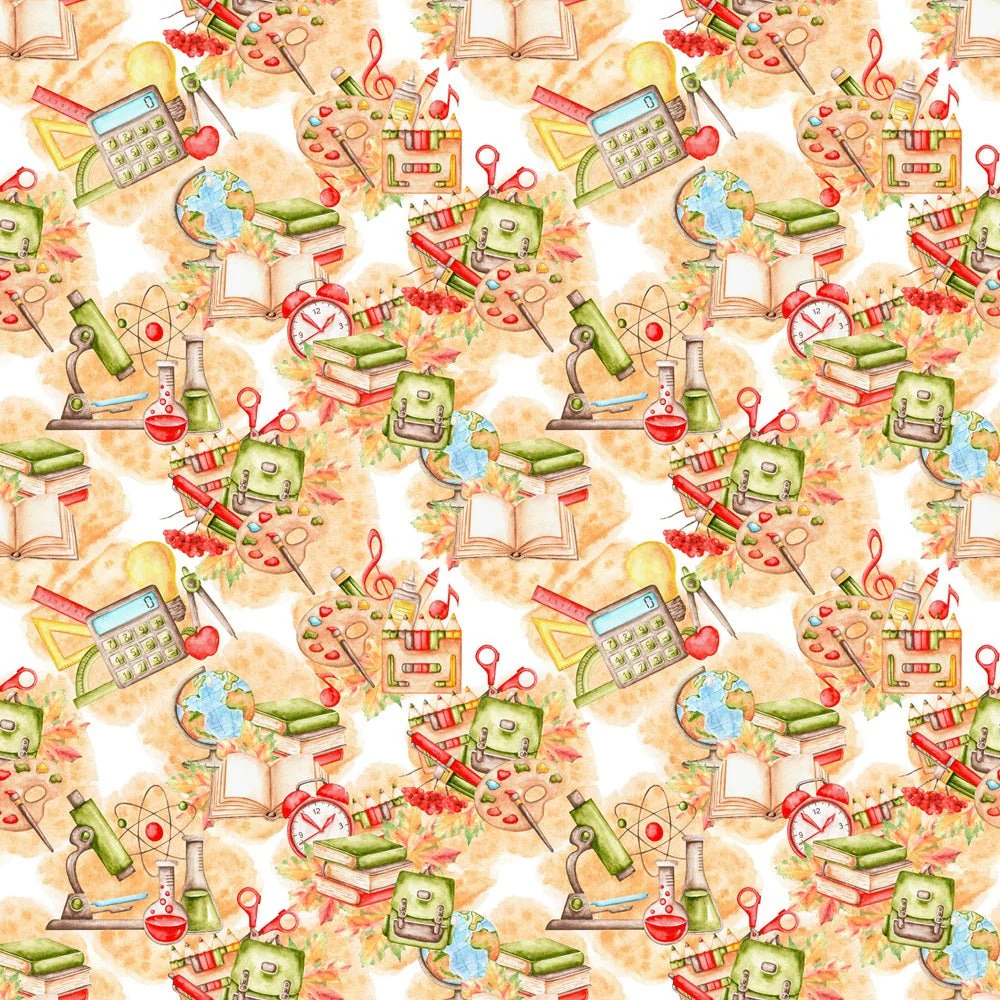 Watercolor Teacher Elements Fabric