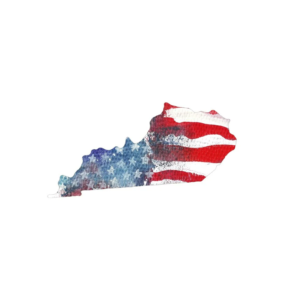 Watercolor Textured Flag Fabric Panel - Kentucky