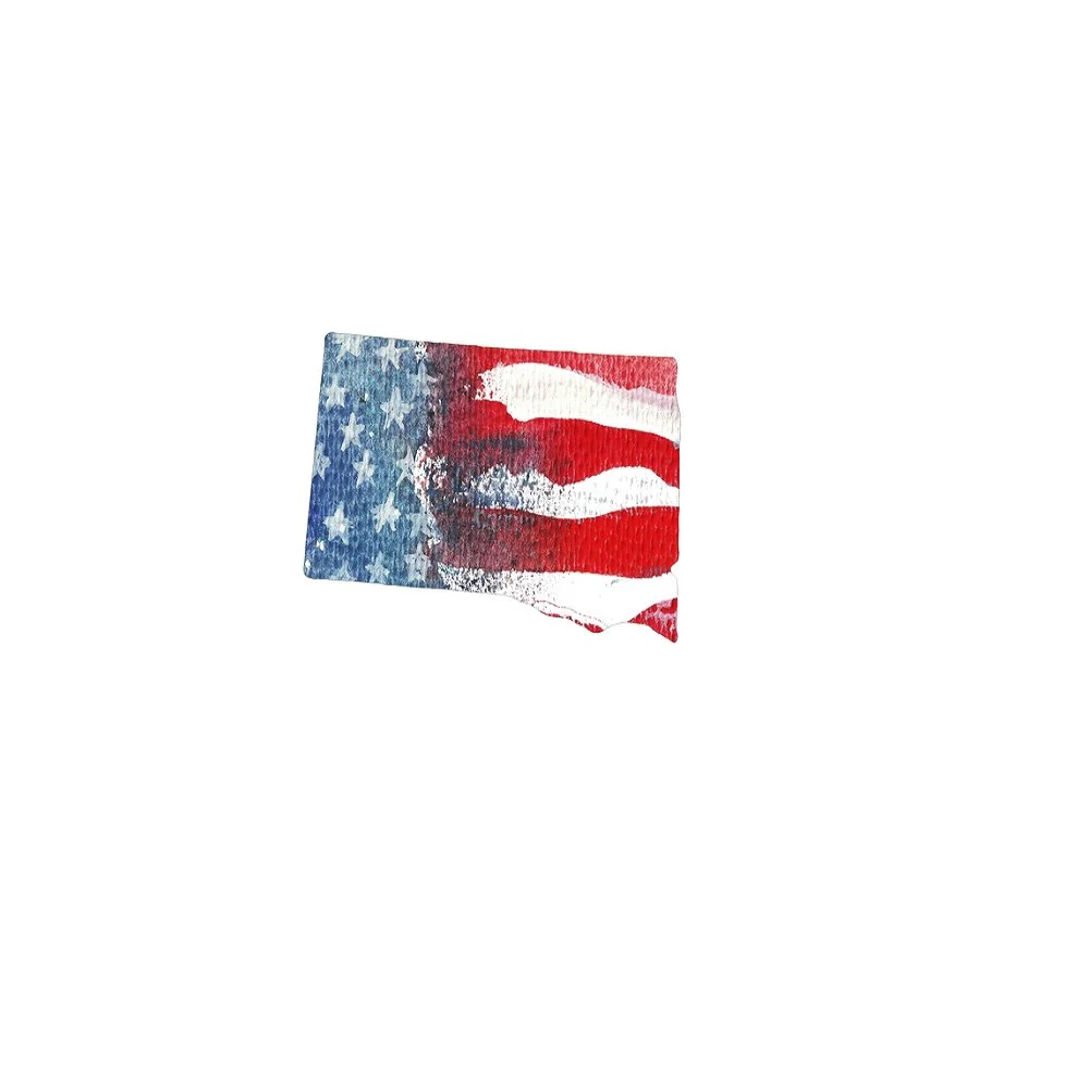 Watercolor Textured Flag Fabric Panel - South Dakota