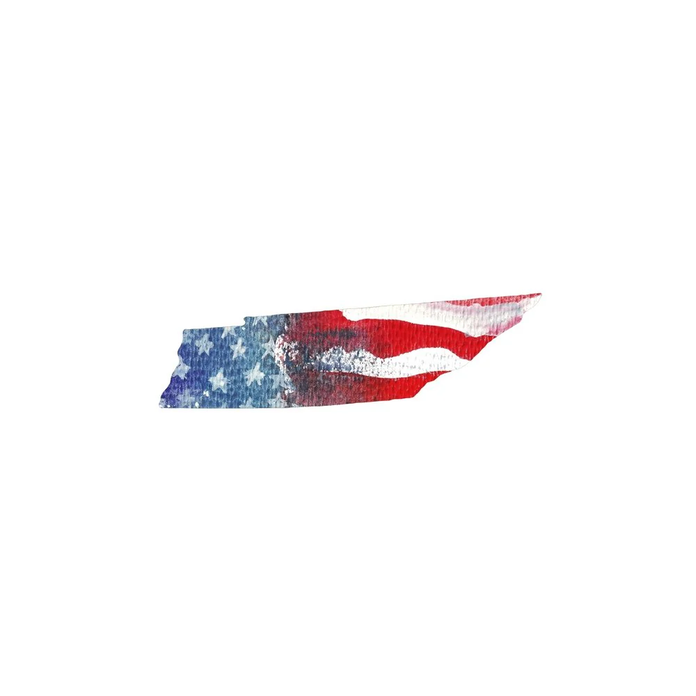 Watercolor Textured Flag Fabric Panel - Tennessee