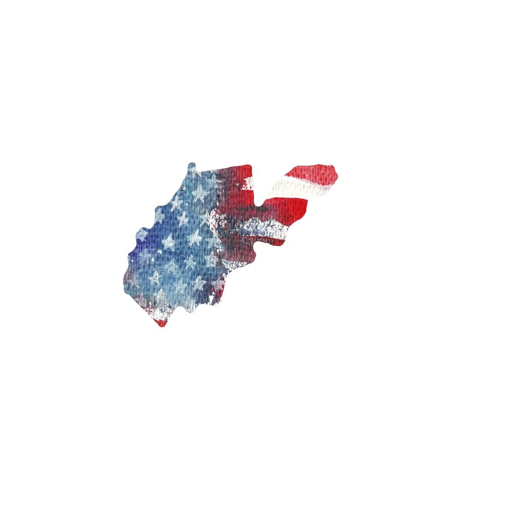Watercolor Textured Flag Fabric Panel - West Virginia