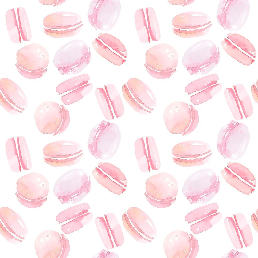 Watercolor Tossed Macaroons Fabric