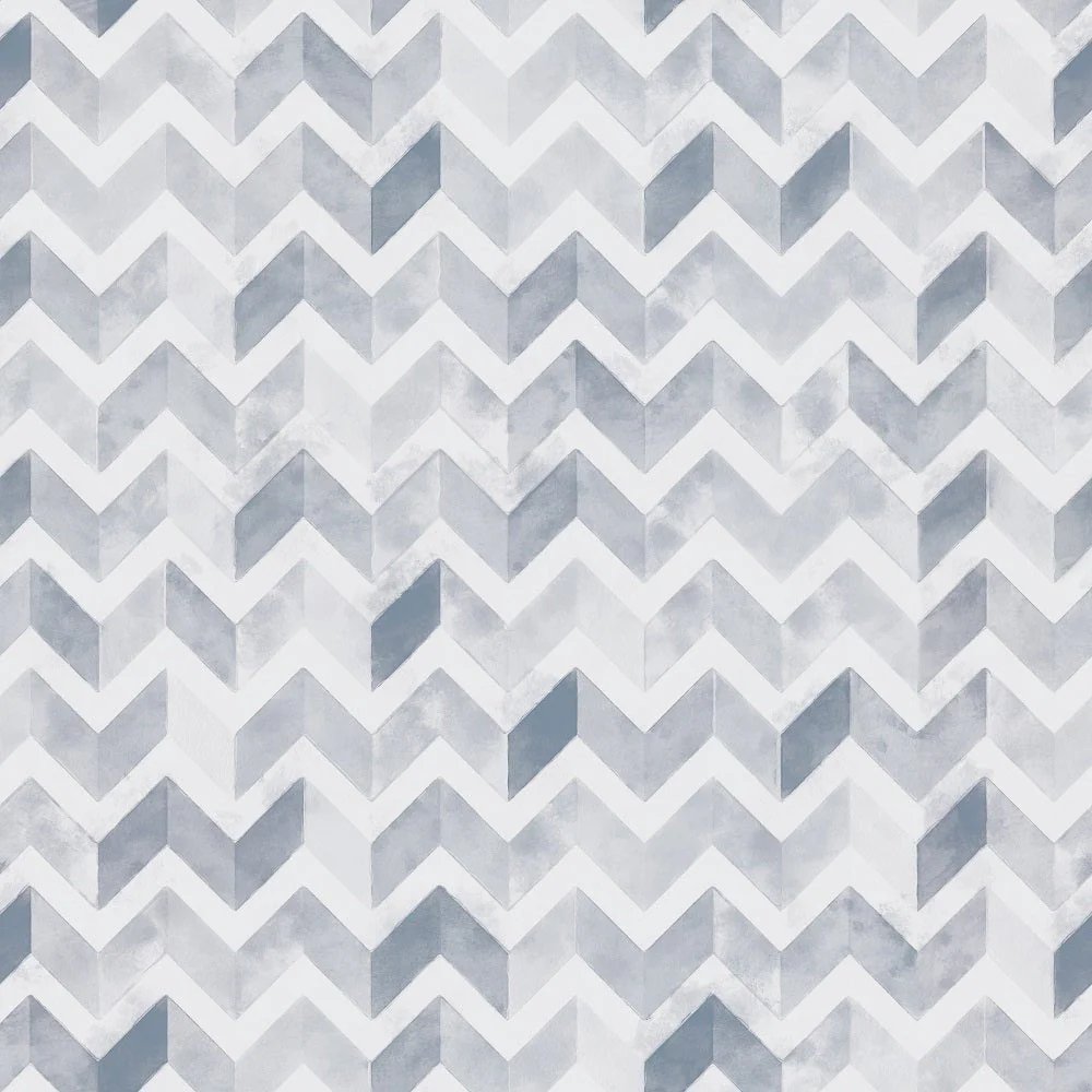 Watercolor Zigzag Fabric - Graphite Gray