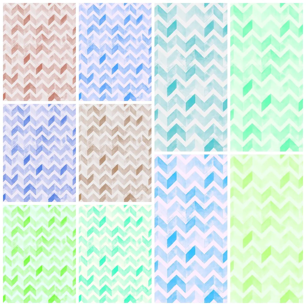 Watercolor Zigzag Fat Quarter Bundle - 10 Pieces