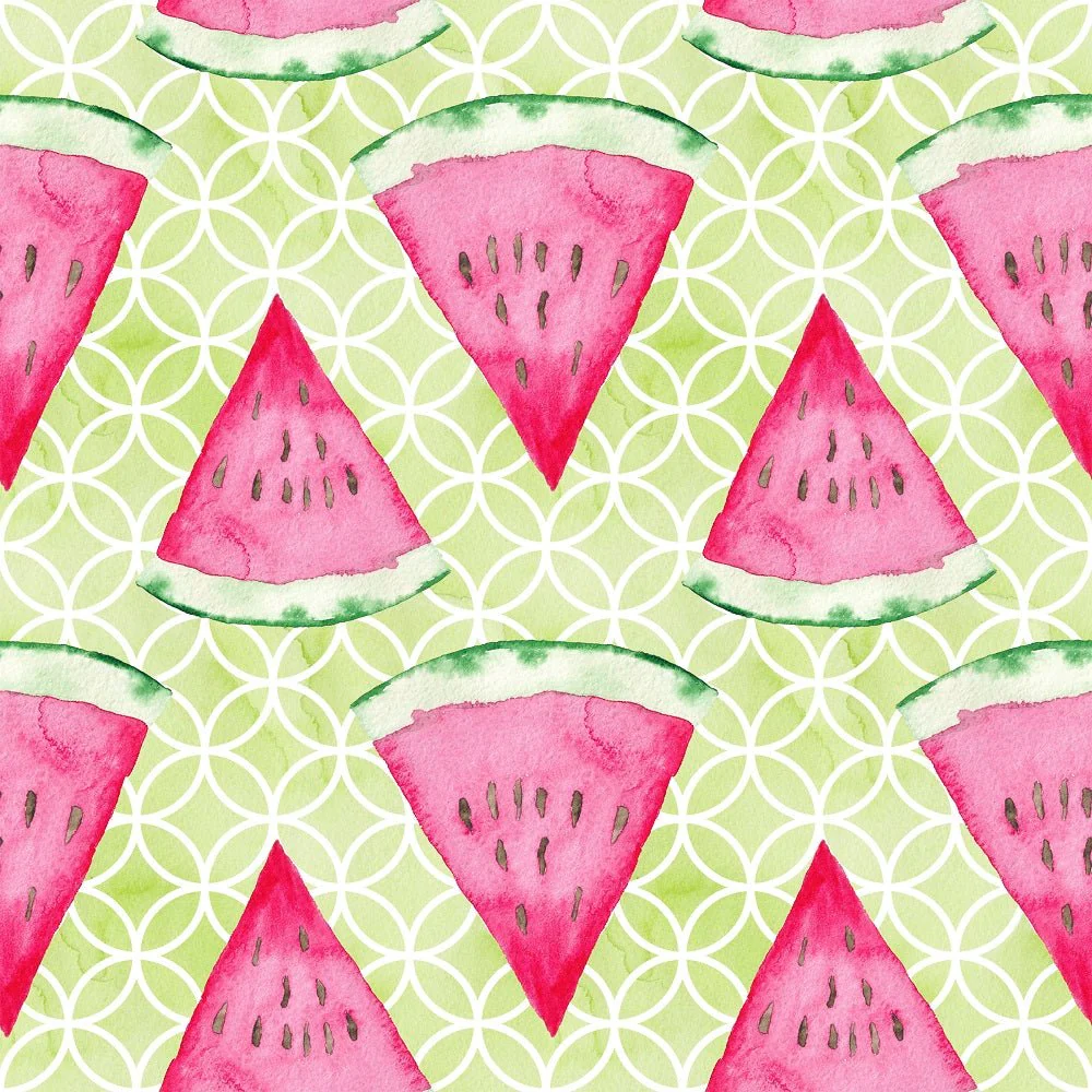 Watermelon Slices on Connected Rings Fabric