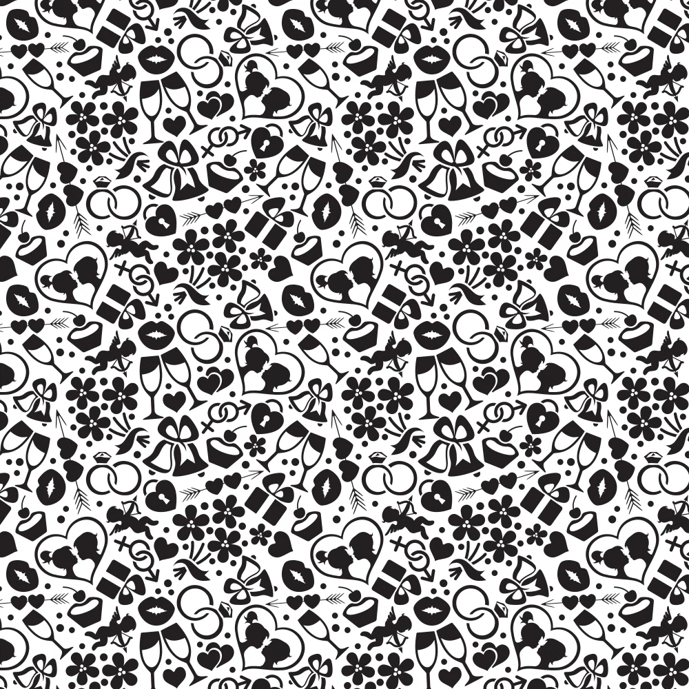 Wedding Love Fabric - Black