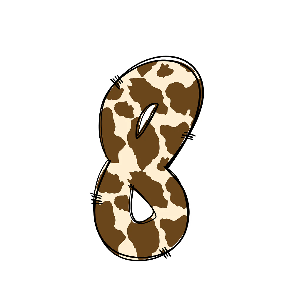 Western Cowboy ''8'' Cow Print Fabric Panel