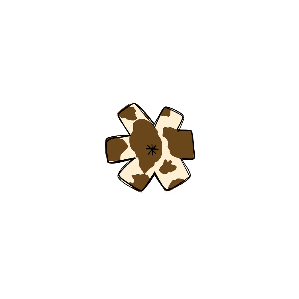 Western Cowboy Asterisk Cow Print Fabric Panel