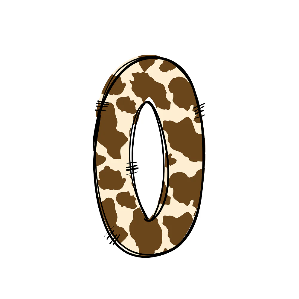 Western Cowboy ''O'' Cow Print Fabric Panel