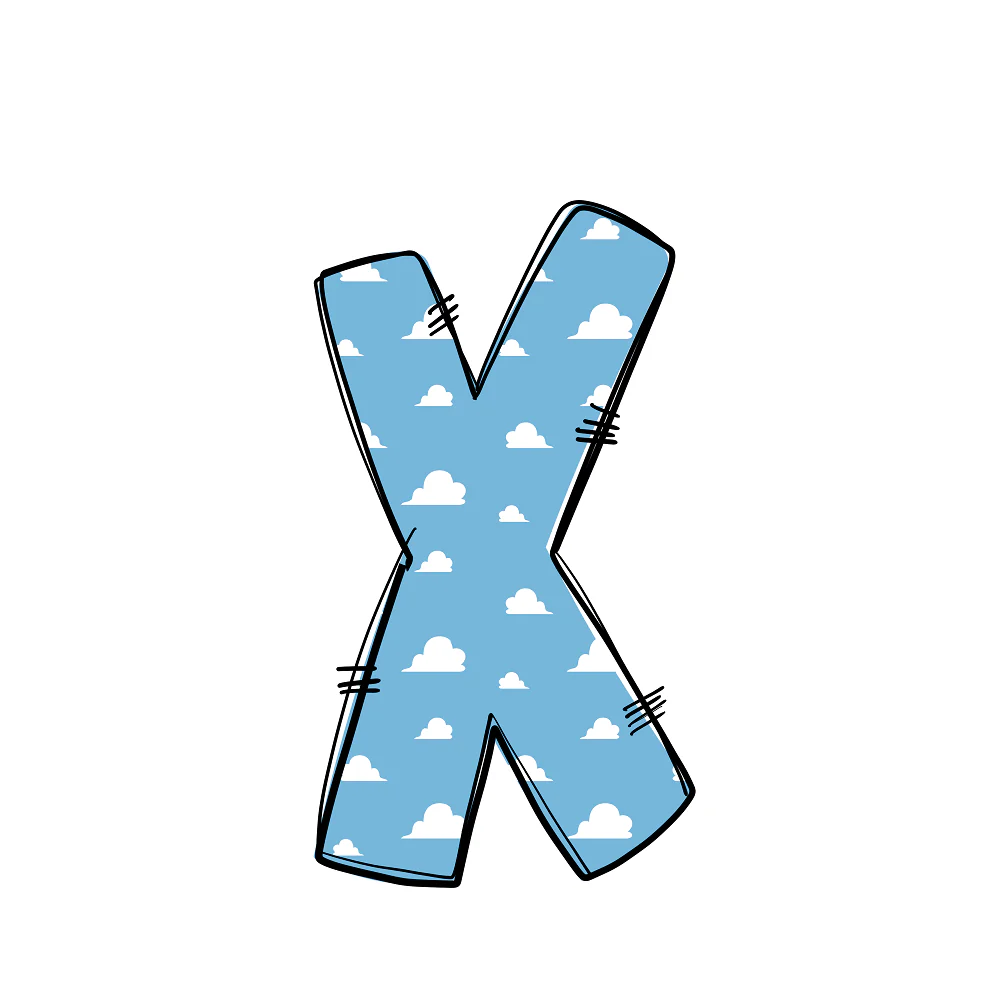 Western Cowboy ''X'' Clouds Fabric Panel