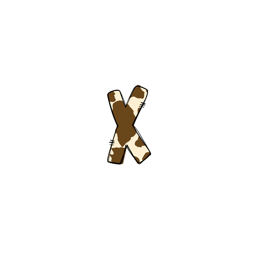 Western Cowboy ''x'' Cow Print Fabric Panel