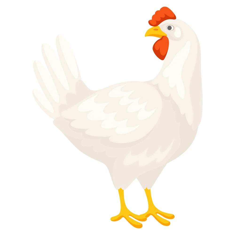 White Chicken Fabric Panel