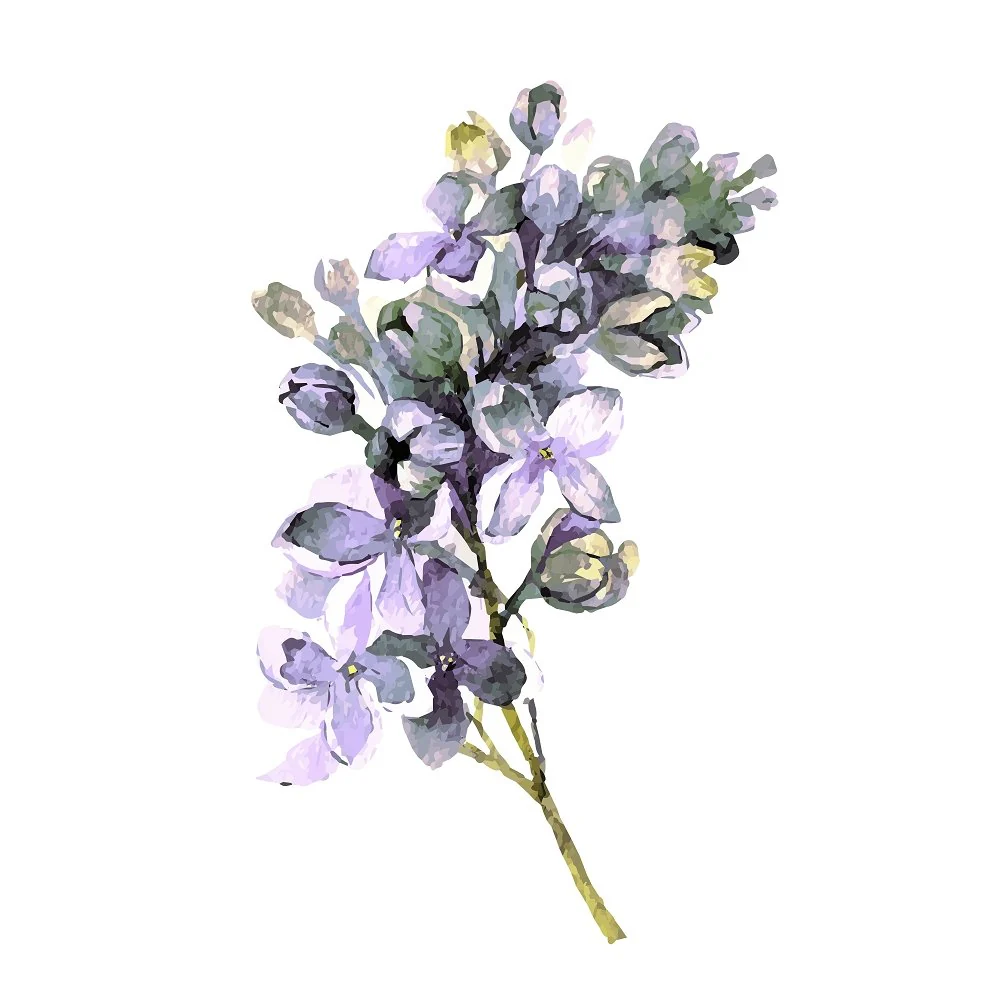 White Lilac Fabric Panel Variation 1