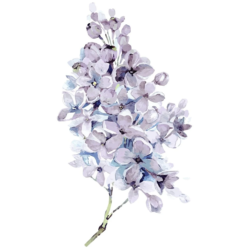 White Lilac Fabric Panel Variation 2