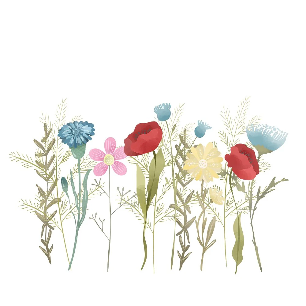Wild Flowers Group Fabric Panel