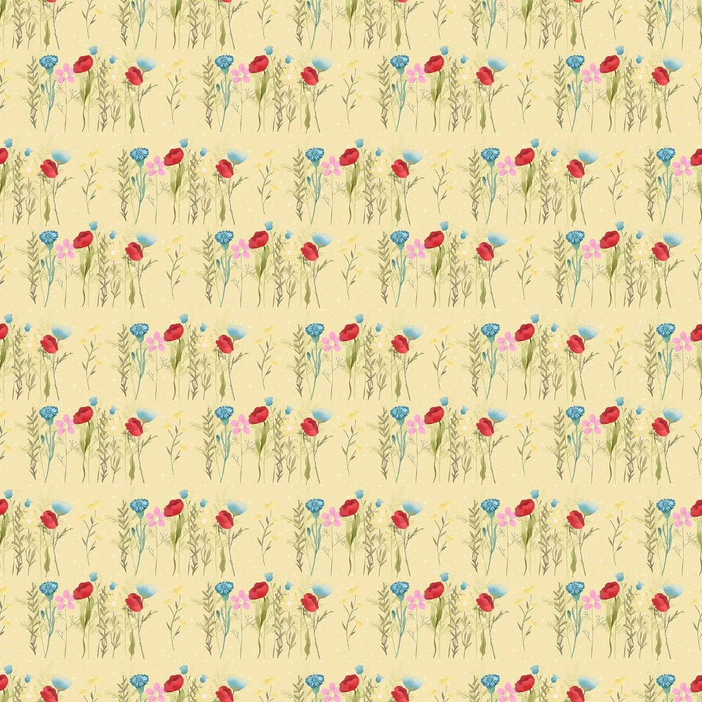 Wild Flowers Group Fabric - Yellow