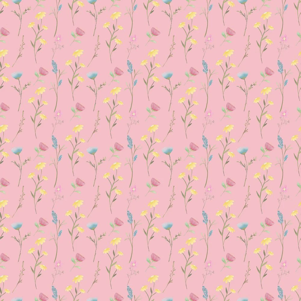 Wild Flowers Singles Fabric - Pink