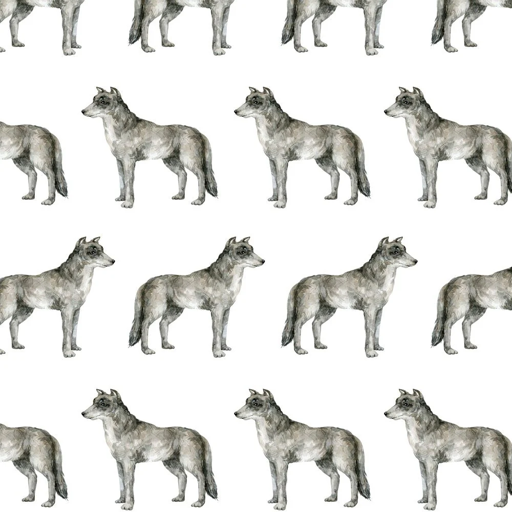 Wild Grey Wolf Fabric