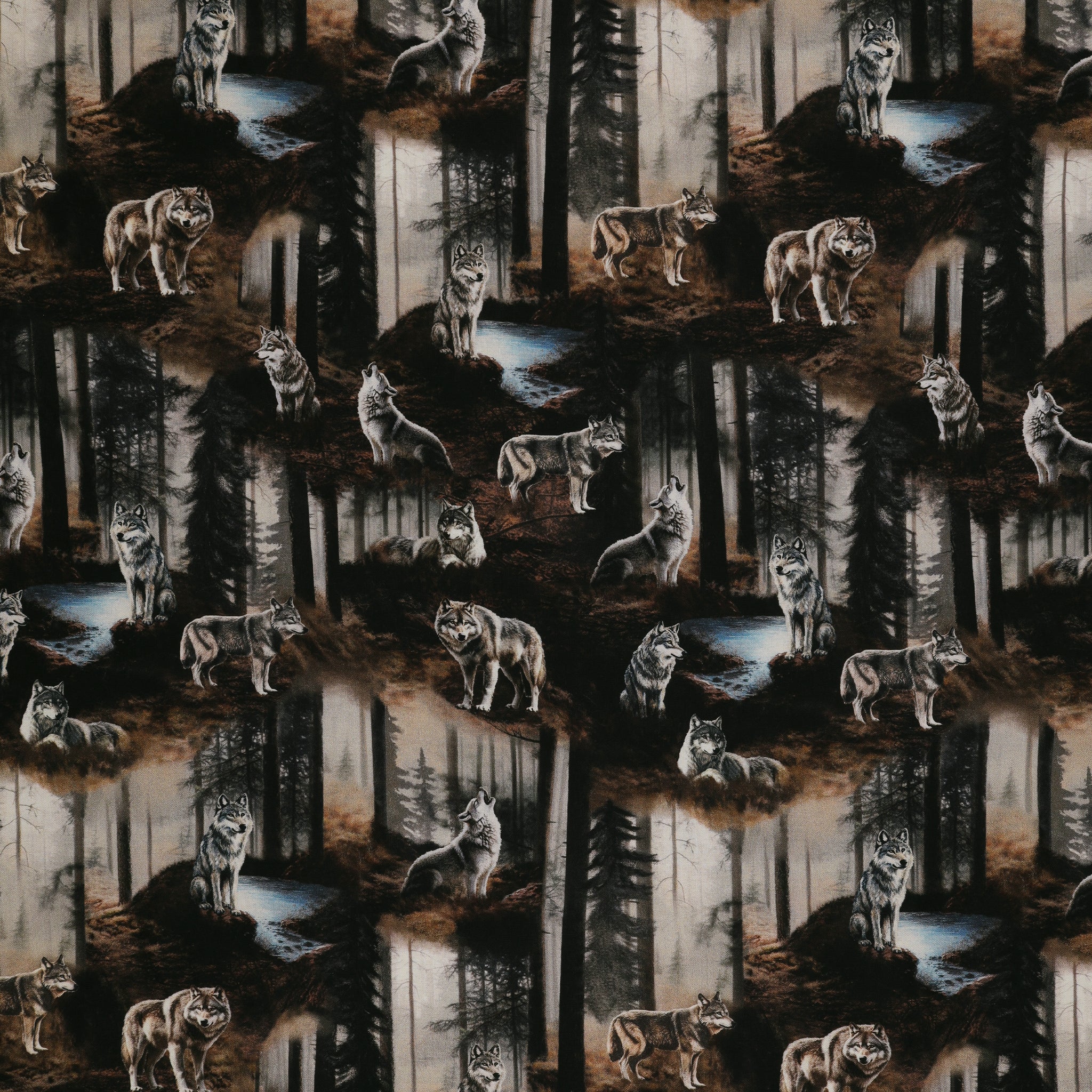Wild Kingdom Fabric Collection - Wolf Pack