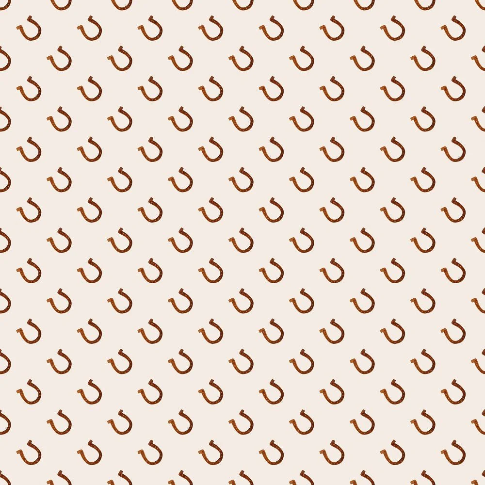 Wild West Horse Shoe Red Fabric