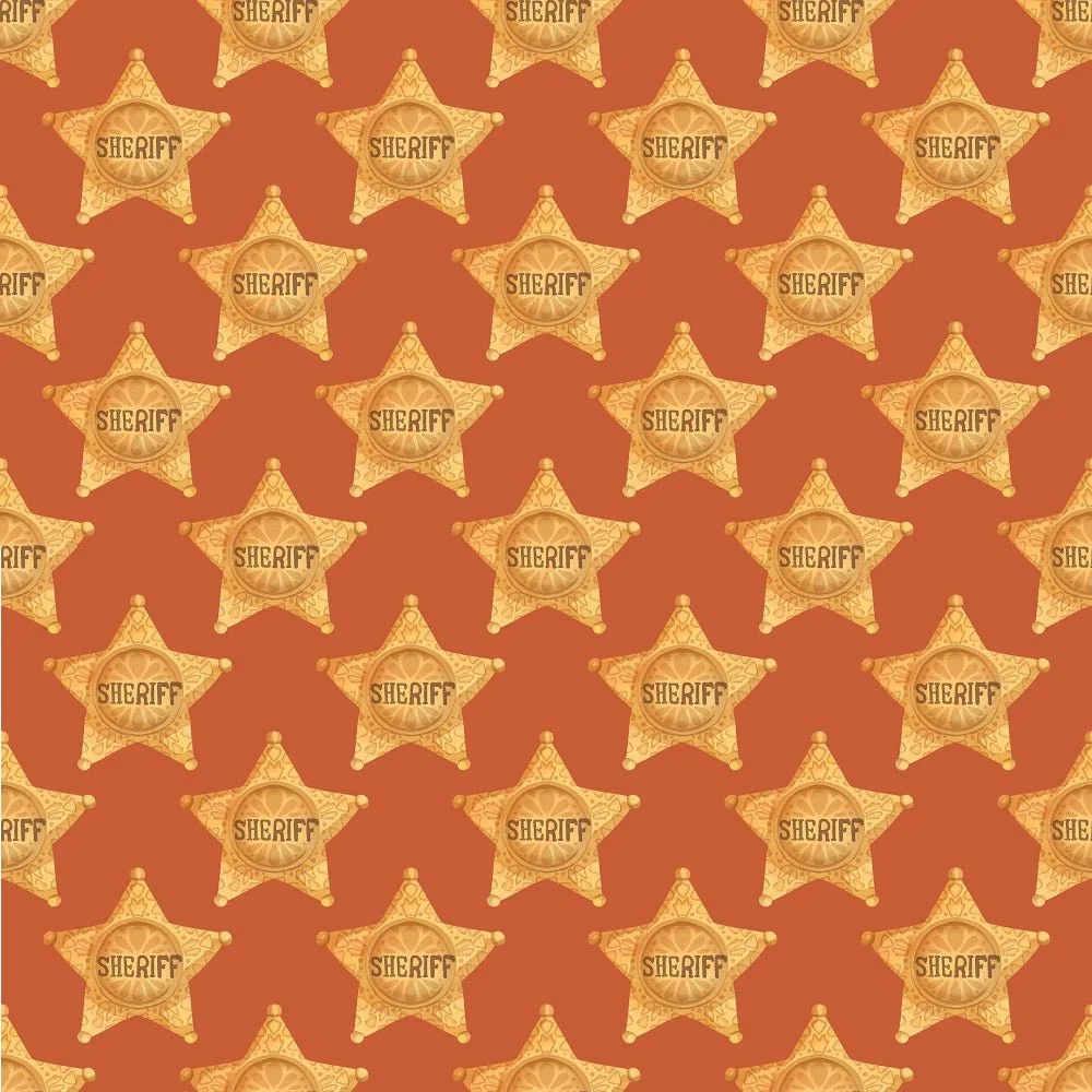 Wild West Sheriff Badge Red Fabric
