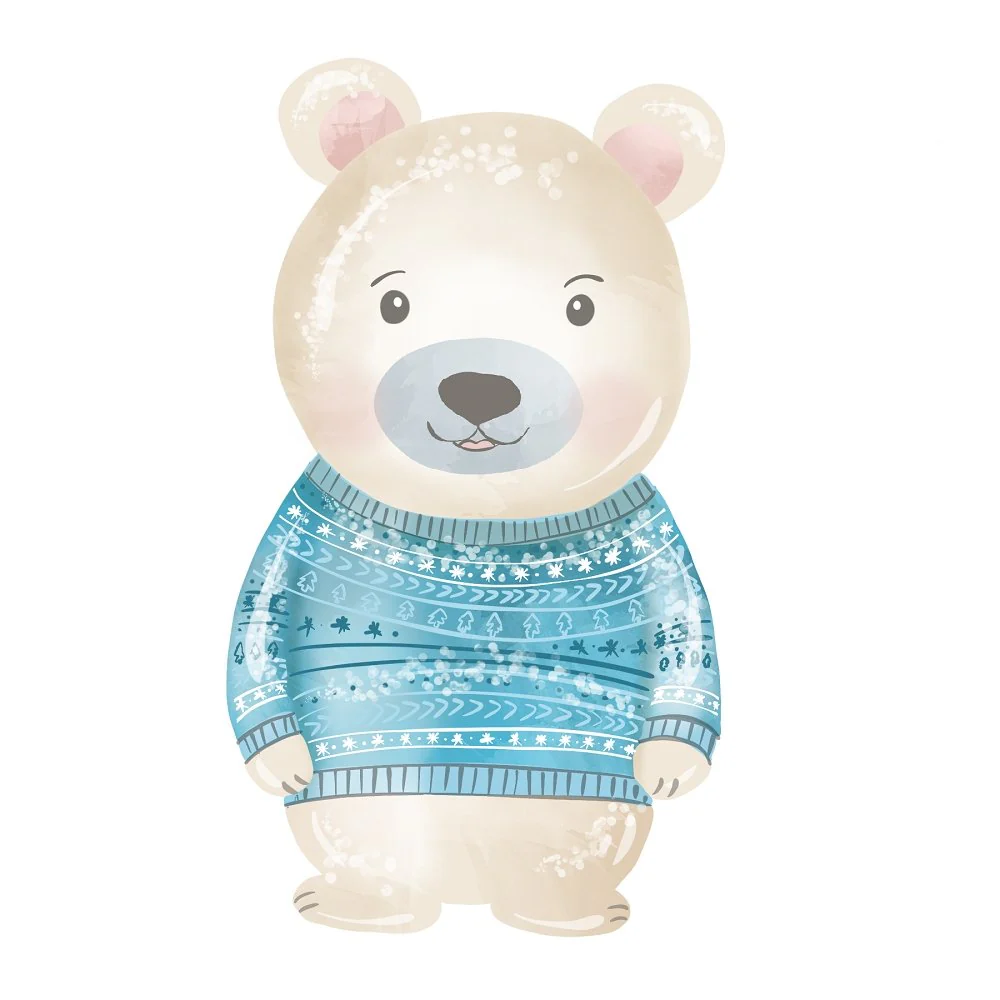 Winter Bear Fabric Panel