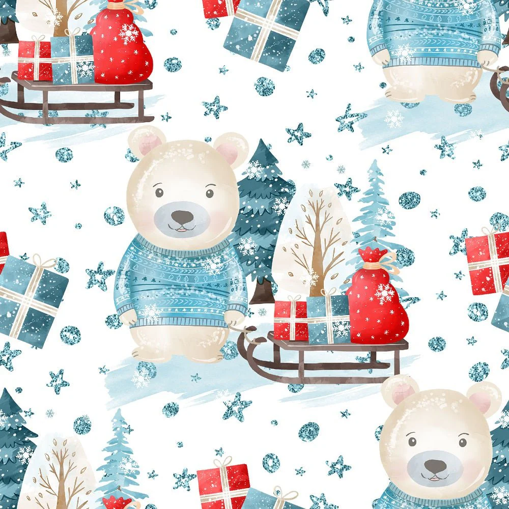 Winter Bear Main Fabric - White
